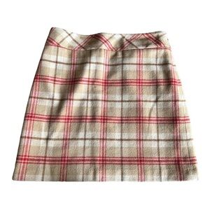 Ann Taylor LOFT Skirt Womens 6 Petite Plaid Mini Preppy Academia Wool Fall